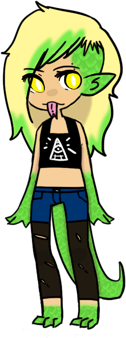 Lizard Girl By Roukaryu - Cartoon (300x700)