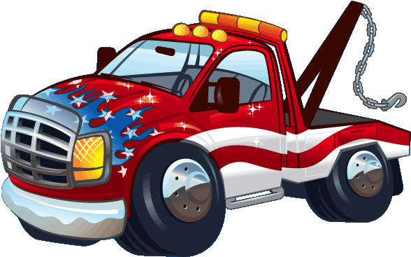 Towing-truck - Cartoon Towtruck (594x374)