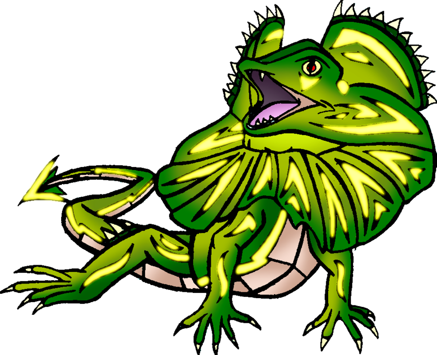 Frilled Lizard Of The Sun By Infinityfangx - Frilled Lizard Clipart (900x731)