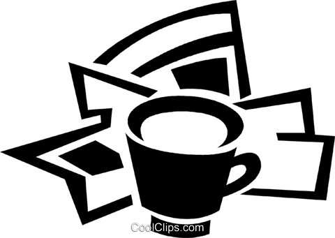 Coffee And The Morning Newspaper Royalty Free Vector - Coffee Cup (480x341)