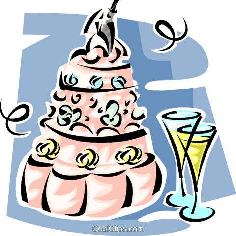 Champagne Wedding Cake Clipart - Cake (480x480)
