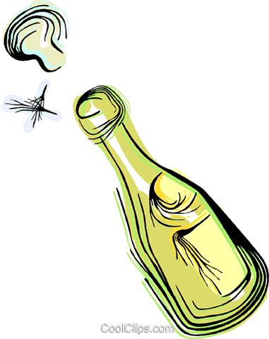 Champagne Bottle Royalty Free Vector Clip Art Illustration - Champagne Bottle Royalty Free Vector Clip Art Illustration (381x480)