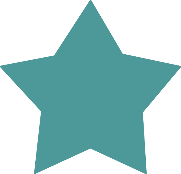 Teal Star Clip Art (600x577)