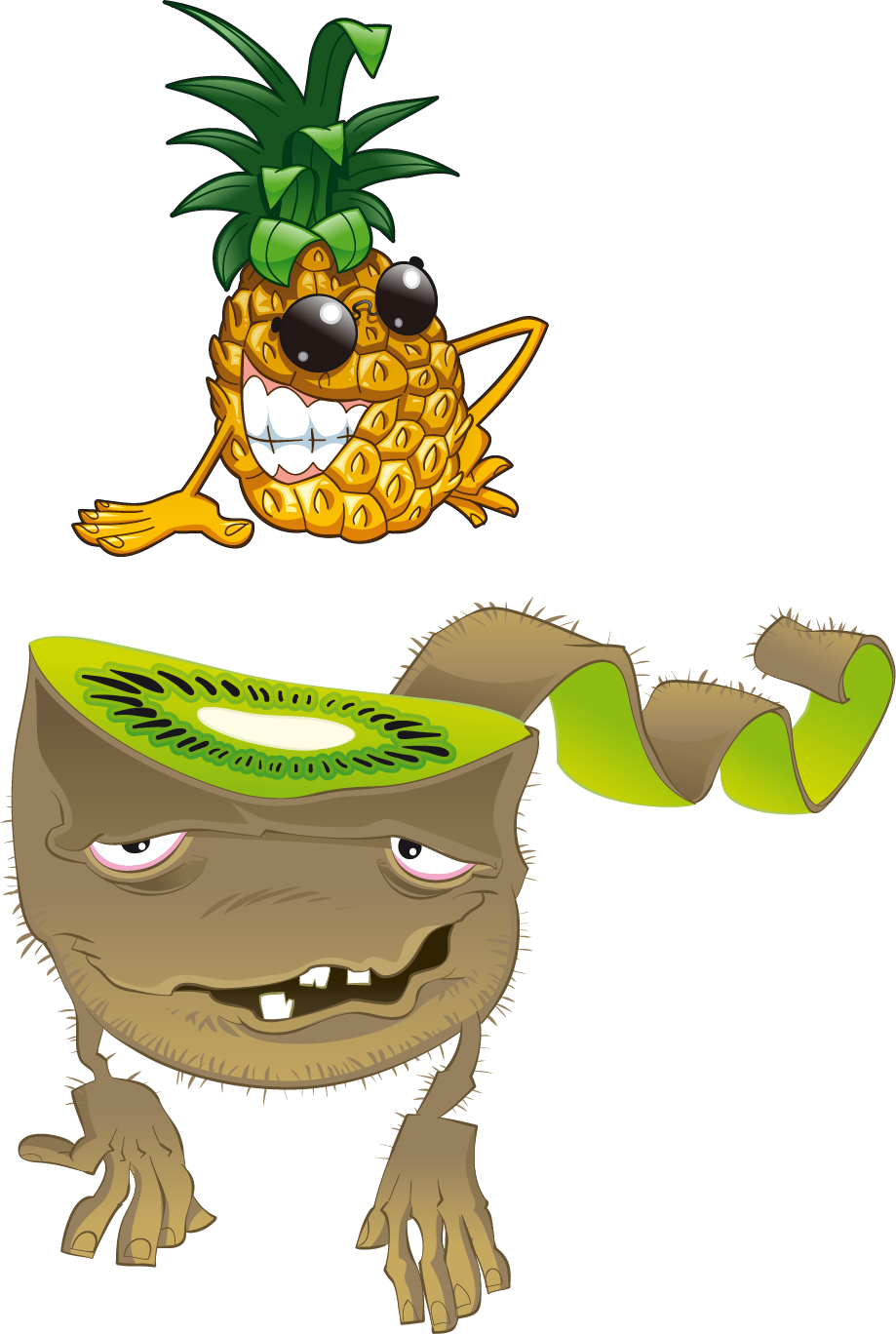 Fruit Salad Cartoon Stock Photography - Smiley Face Pineapple Emoji (919x1368)