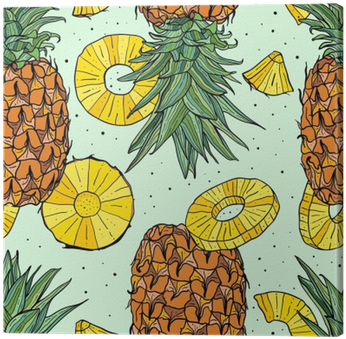 Pineapple Tropical Vector Seamless Pattern Canvas Print - Wallpaper (400x400)