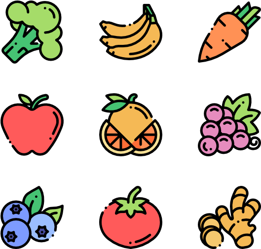 Fruits And Vegetables - Iconos Mexico Png (600x564)