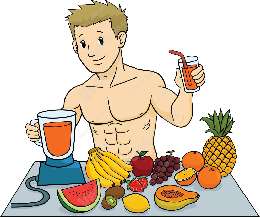 Members - Eating Healthy Food Cartoon (1024x854)