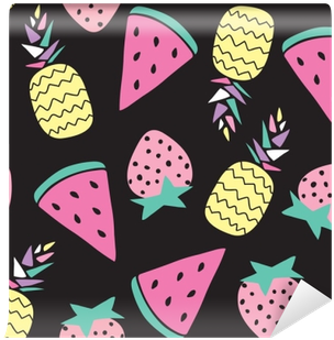 Seamless Pineapple, Strawberry, Melon Pattern Vector - Pineapple (400x400)