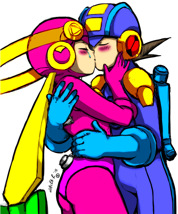 Rock X Roll By Okito-kun - Megaman Exe X Roll Exe (600x723)