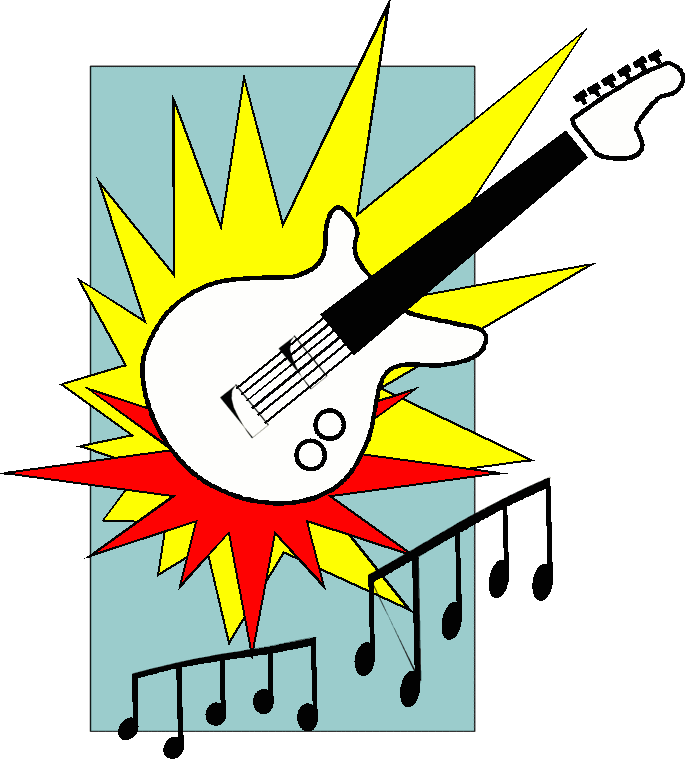 Guitar Rock And Roll Band Clipart - Rock And Roll Clip Art (691x763)