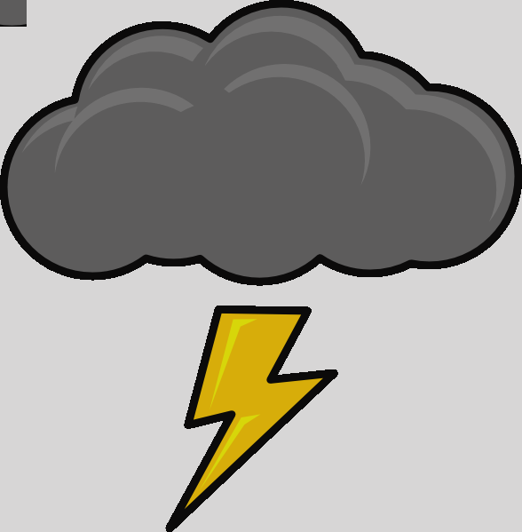 Cloud With Lightning Bolt Clip Art At Clker Cloud Lightning - Cartoon Thunder Cloud (588x599)