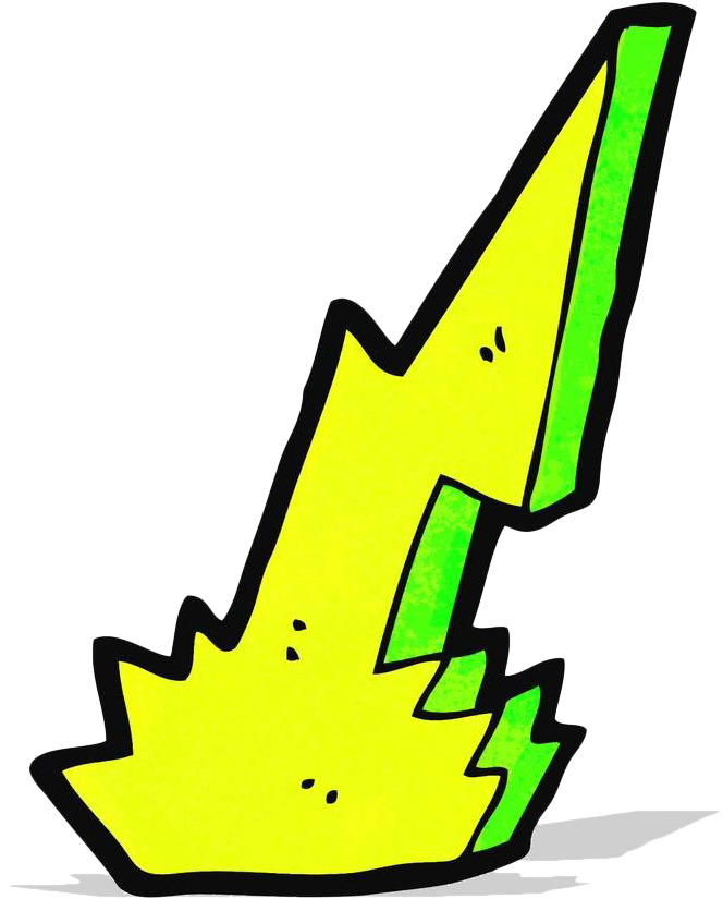 Lightning Strike Cartoon Drawing Clip Art - Drawing (1000x1000)