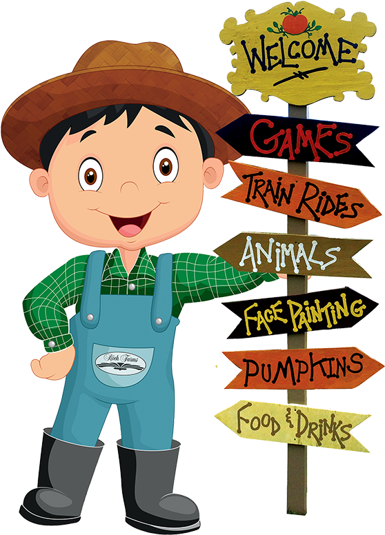 Kids On The Farm - Cartoon (599x826)