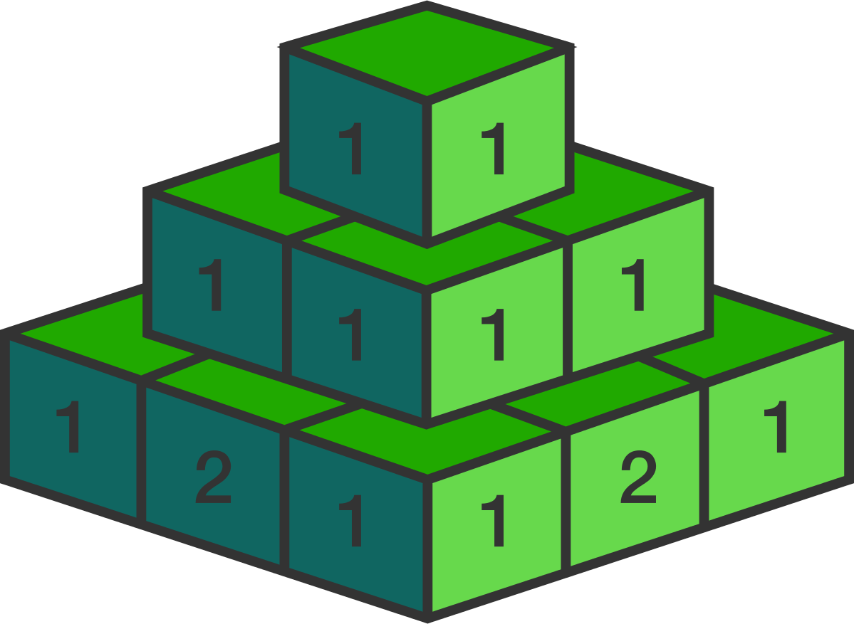 Each Block Has A Number Written On It - Pascal's Pyramid (1199x877)