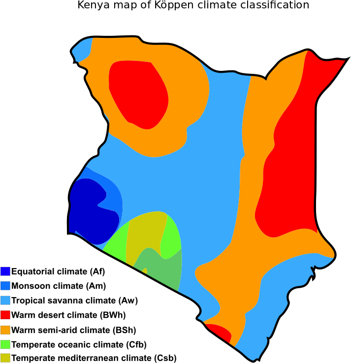Kenya Map Of Koppen Climate Classification - Clima Kenia (800x800)