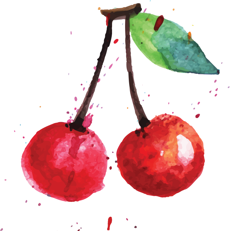 Cherry With Cherry - Вишня Акварель Пнг (850x850)