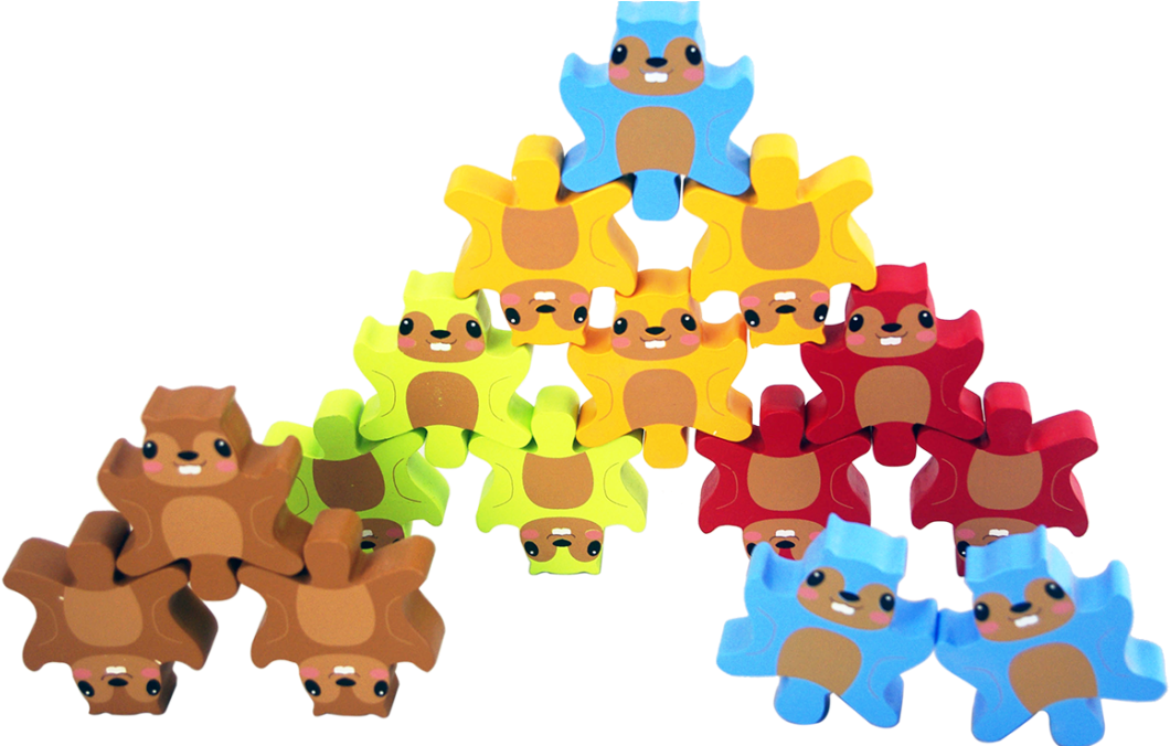 Wooden Pile & Pile Balance Blocks-squirrel 15pcs - Cartoon (1080x675)