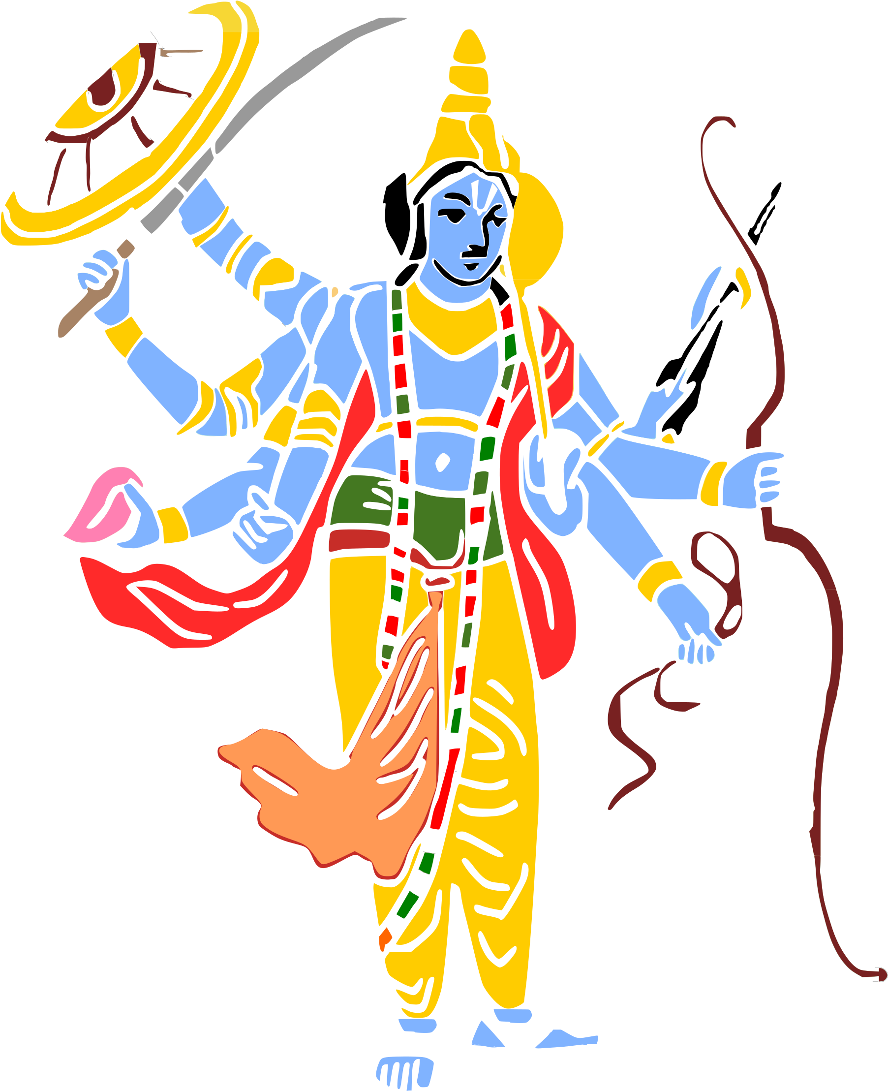 Big Image - Lord Vishnu Symbols Clipart (1867x2400)