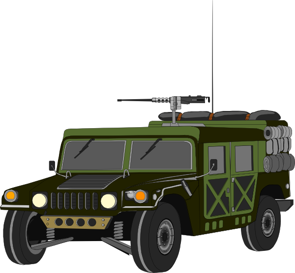 Hummer Improvised Clip Art At Clker - Humvee Transparent (600x556)