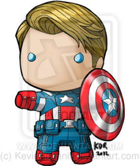 Lil Soldier By Kevinraganit - Capitan America Chibi (400x338)