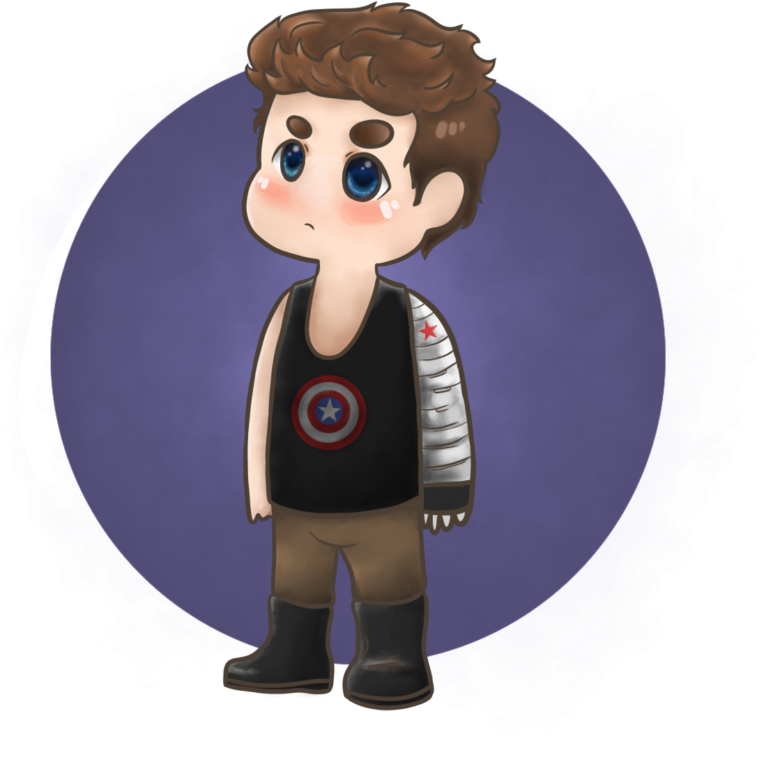 Chibi Winter Soldier Fanart By Pinkbucky - Cartoon (1280x1280)