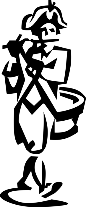 Vector Illustration Of American Soldier Colonial March - Anciennes Marches Francaises By Jean-baptiste Lully (291x700)