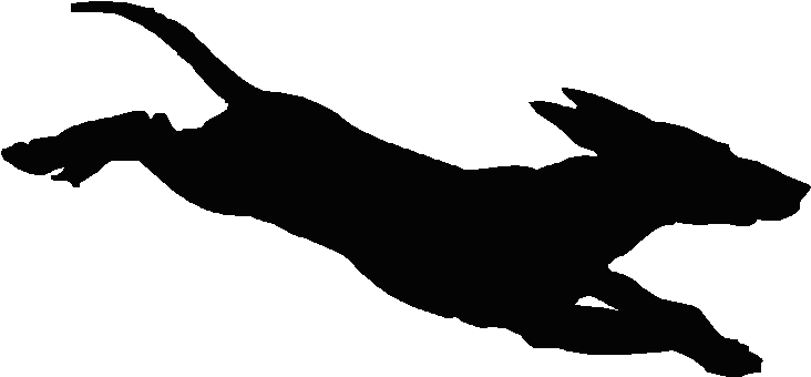 Running Dog Silhouette Clip Art - Dog Running Silhouette Png (740x346)