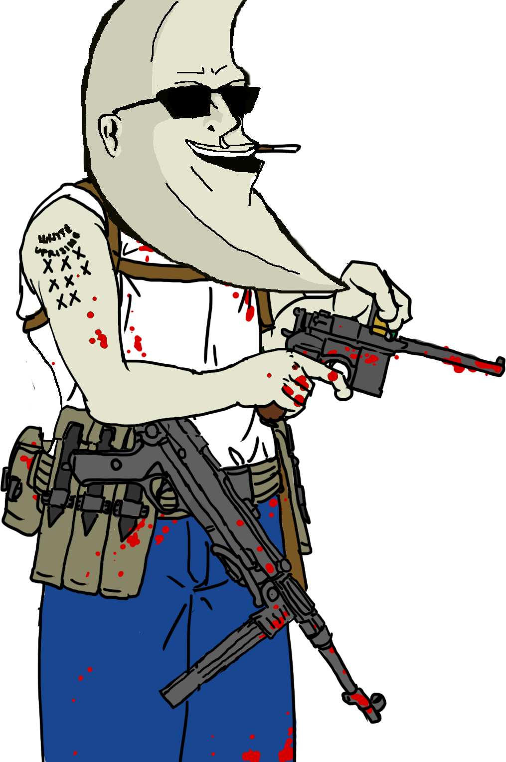 Weapon Art Fictional Character Cartoon Profession - Moon Man With Gun (1015x1527)
