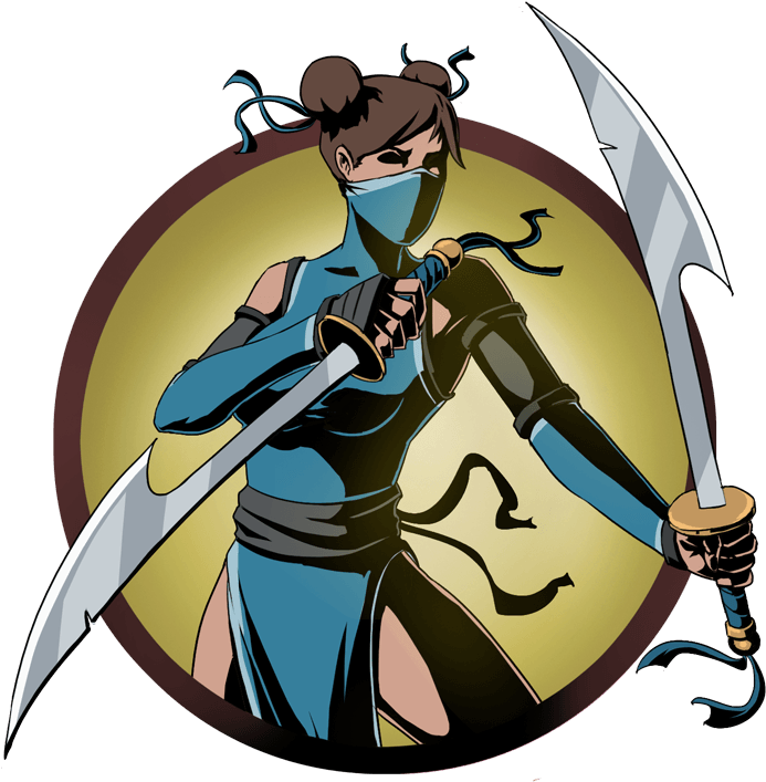 Ninja Girl Moon Sabers - Ombré (950x950)