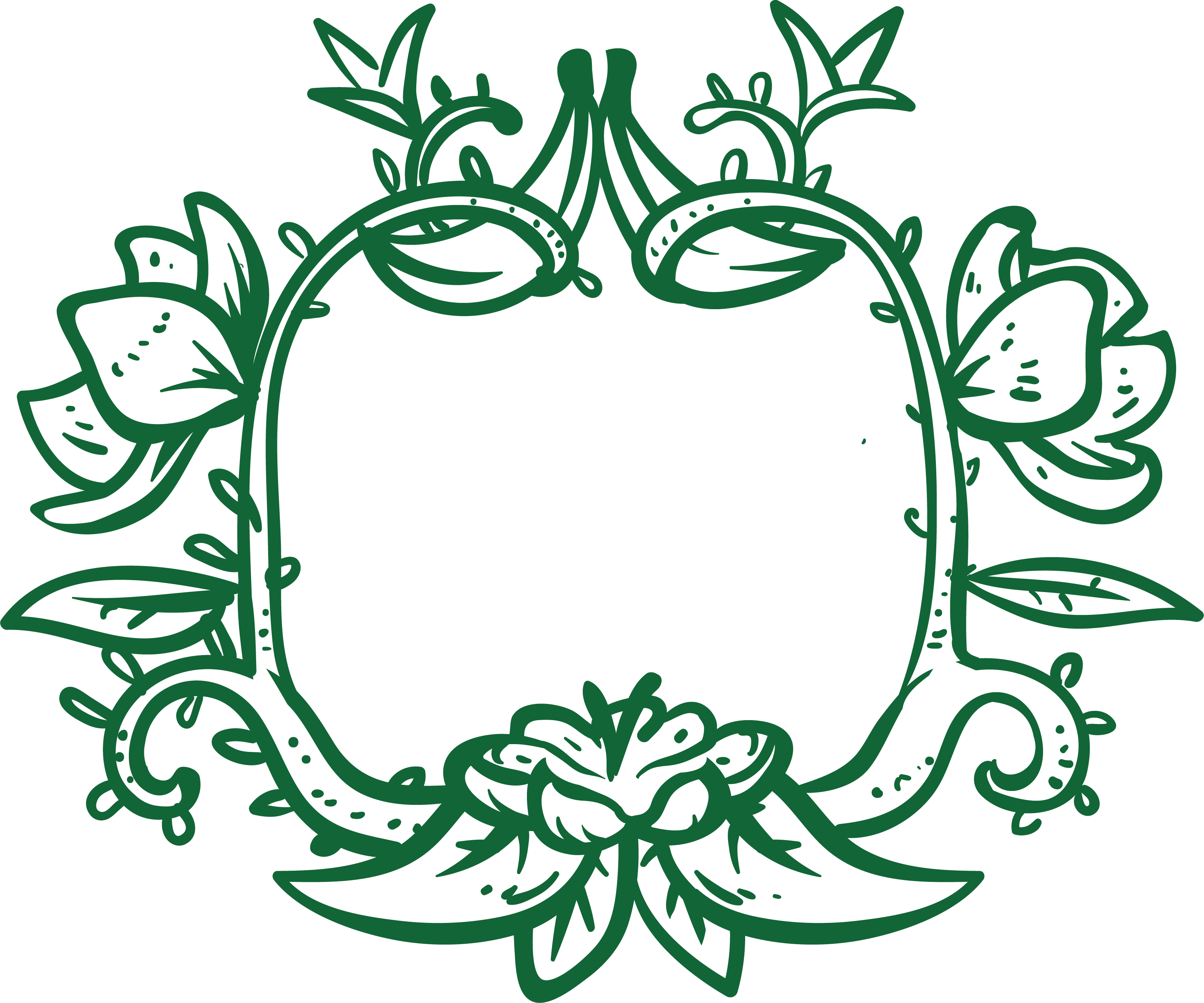 Green Computer File - Green Floral Vector Png (3112x2592)