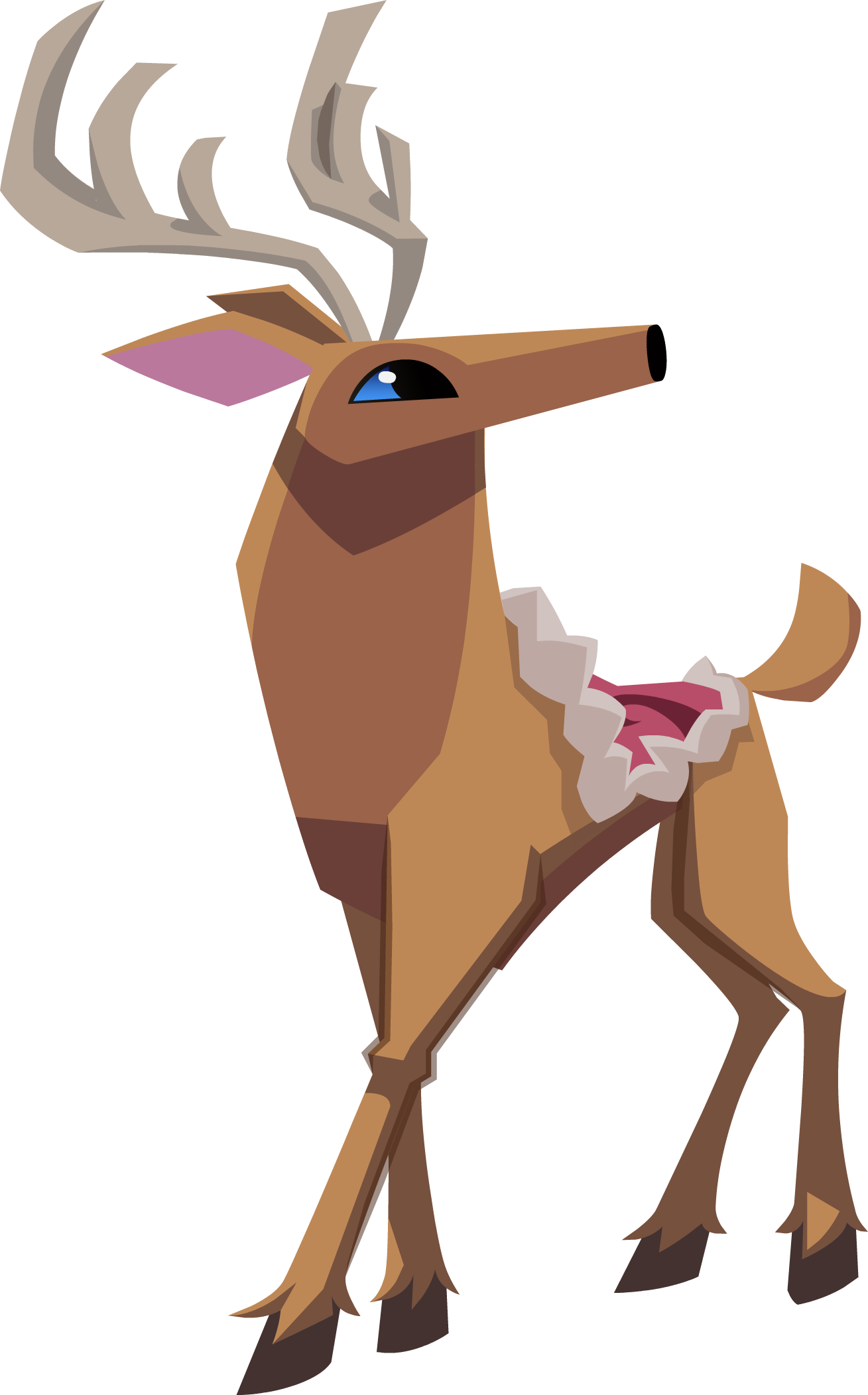 Winter Deer - Animal Jam Transparent Background Deer (1309x2104)