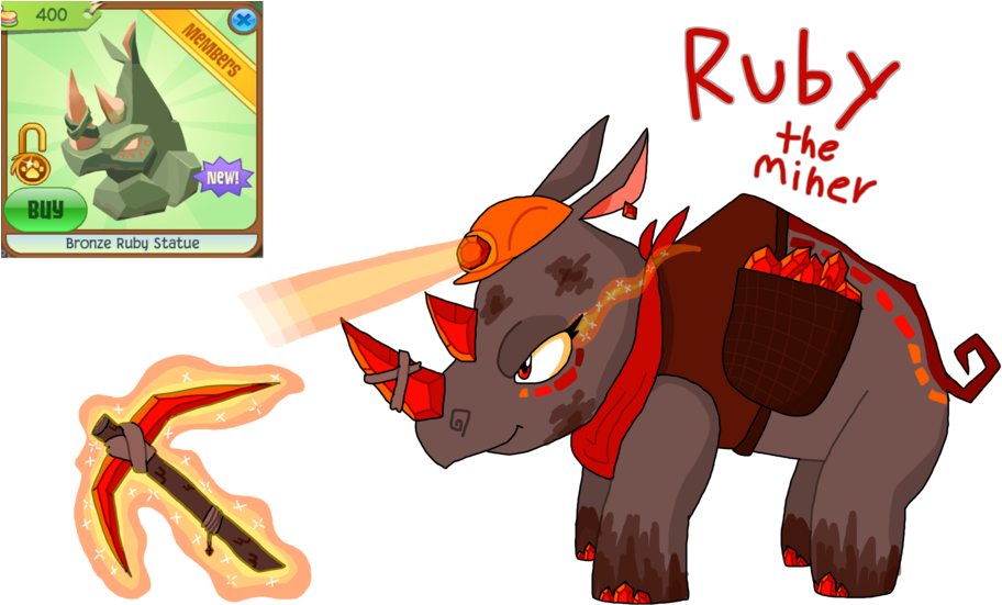 Ruby The Rhino Alpha By Lostwind20 - Animal Jam Alpha Jade (1024x621)