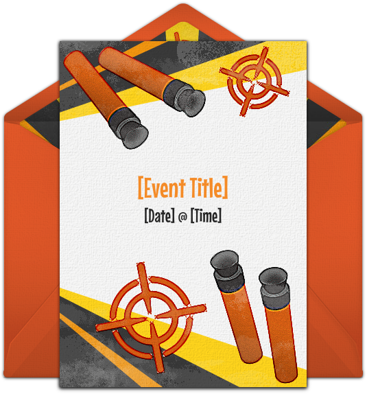One Of Our Favorite Free Birthday Party Invitations, - Free Nerf Party Invitation Template (650x650)