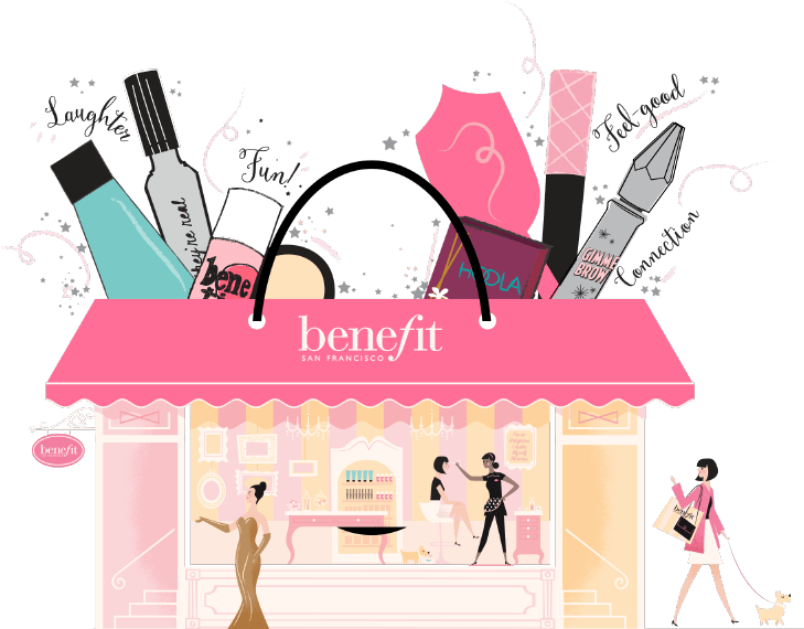Illustration Of A Benefit Store - Benefit Cosmetics (728x700)