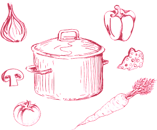 Restaurant With An International Kitchen - Sketch (400x350)