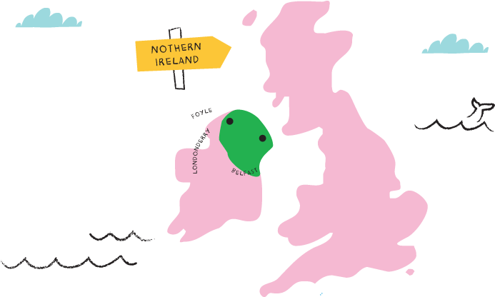 Illustration Of A Map Of Northern Ireland - England (900x506)