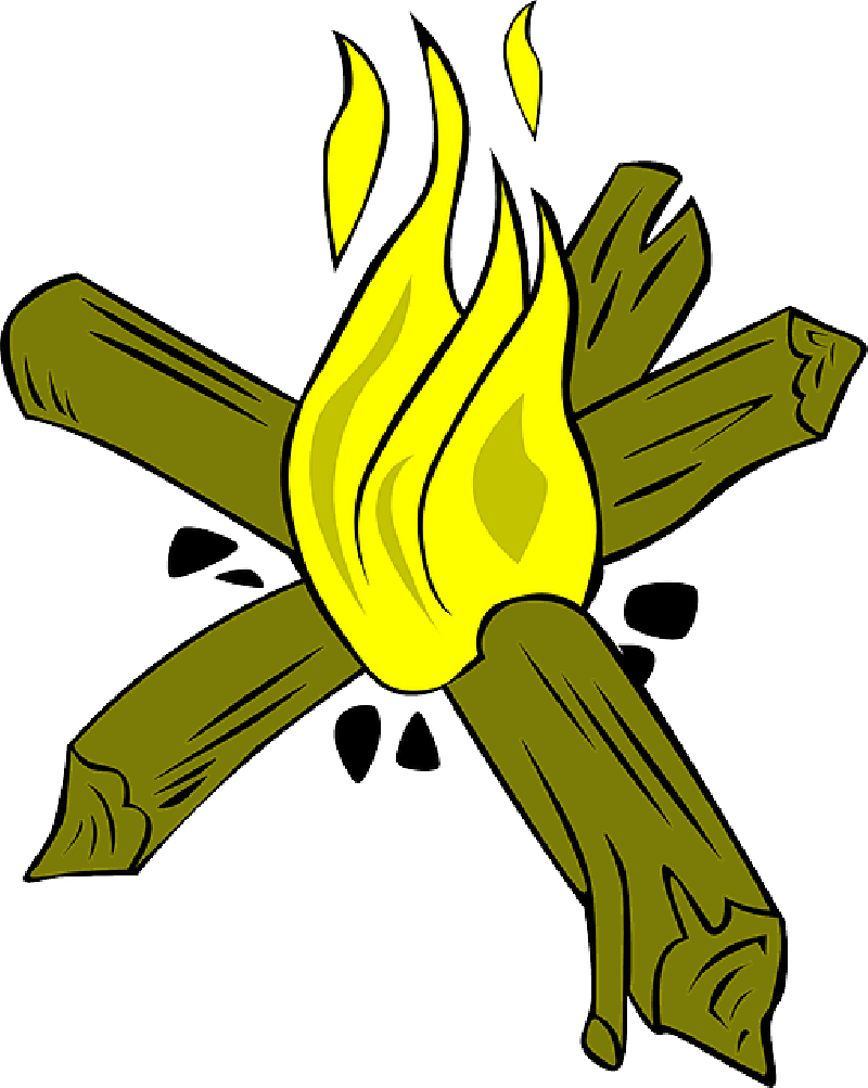 Star, Fire, Cartoon, Cooking, Camp, Campfires, Cranes - Star Fire Campfire (800x1003)
