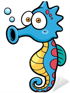 Vector Illustration Of Seahorse Cartoon Sticker • Pixers® - Seahorse Cartoon (400x400)