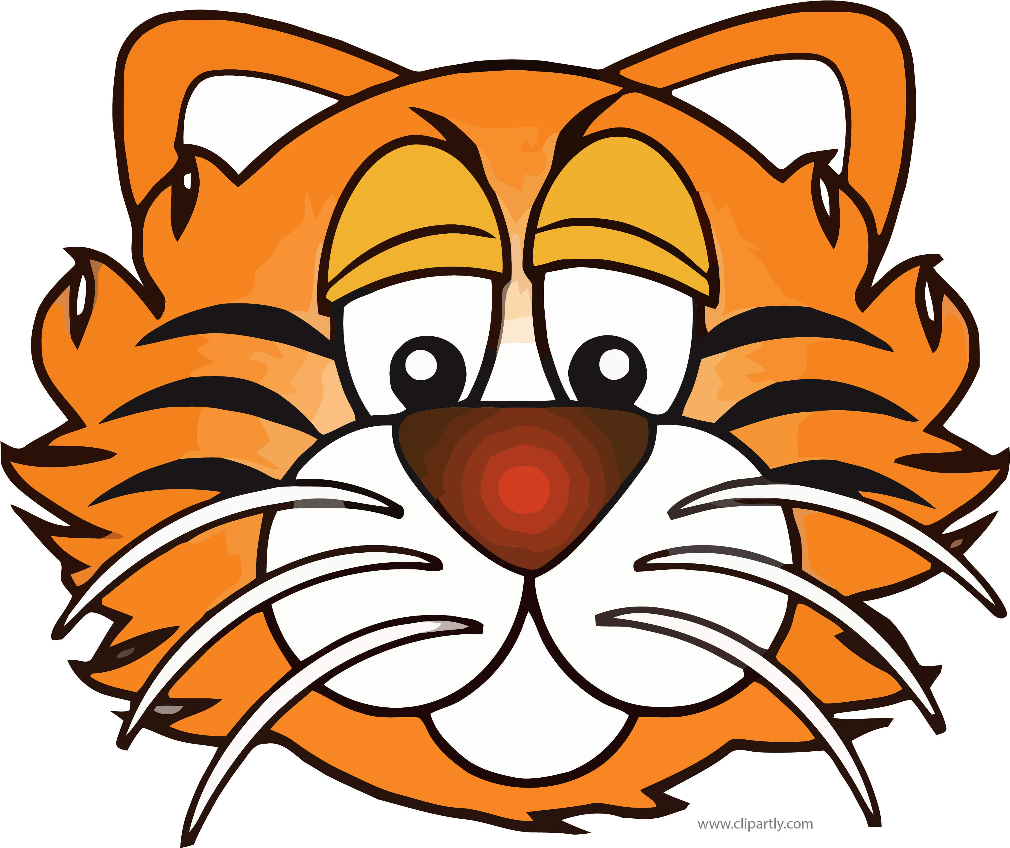 Dark Orange Color Face Tigger Clipart Png Image Download - Clip Art (3374x2841)