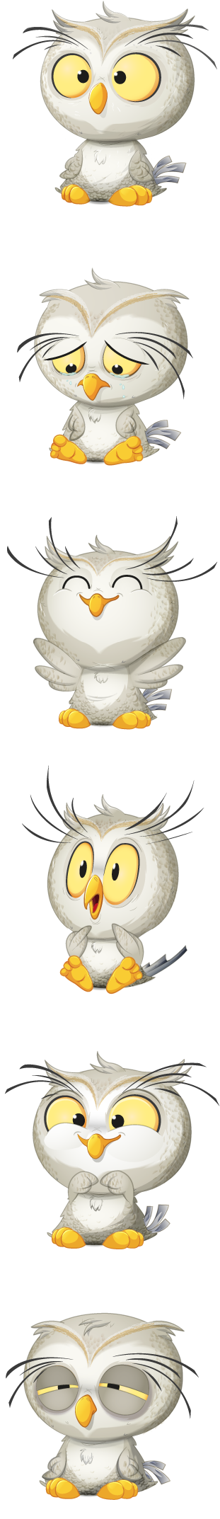 Baby Owl Stickers On Behance ☆ Find More At Http - Drawing (444x2262)