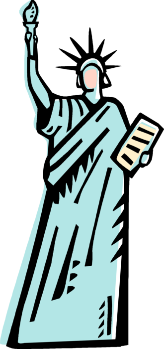 Vector Illustration Of Statue Of Liberty Colossal Neoclassical - Vector Illustration Of Statue Of Liberty Colossal Neoclassical (330x700)