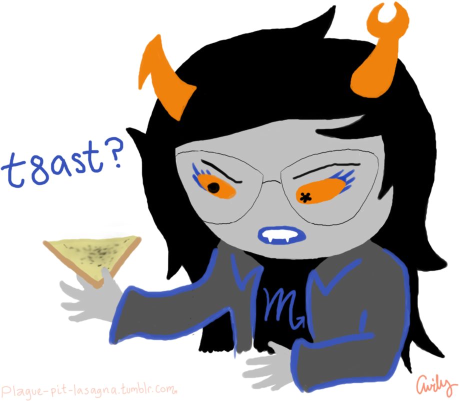 Vriska With Toast By Minidragonhooha - Cartoon (944x847)