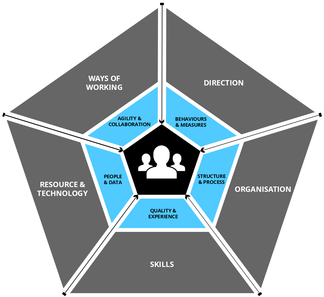 Through Our Proprietary Diagnostic, We Explore The - Pentagon Infographic (1132x1007)