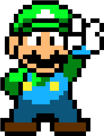 Luigi Clipart Pixel - Luigi Minecraft Pixel Art (390x510)