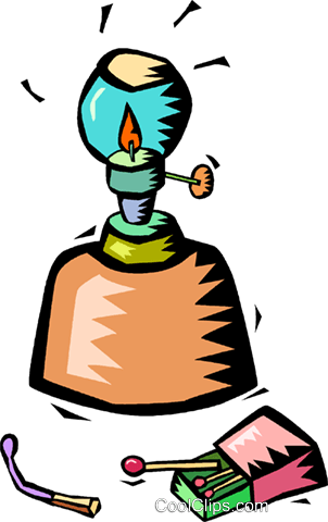Oil Lamp With A Box Of Matches Royalty Free Vector - Clip Art (302x480)
