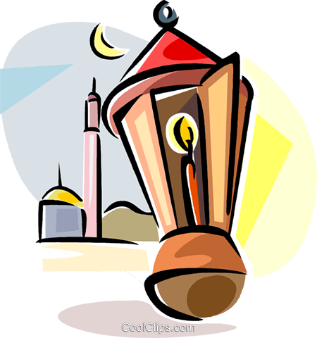 Ramadan Lantern Royalty Free Vector Clip Art Illustration - Ramadan Lantern Clipart Png (450x480)