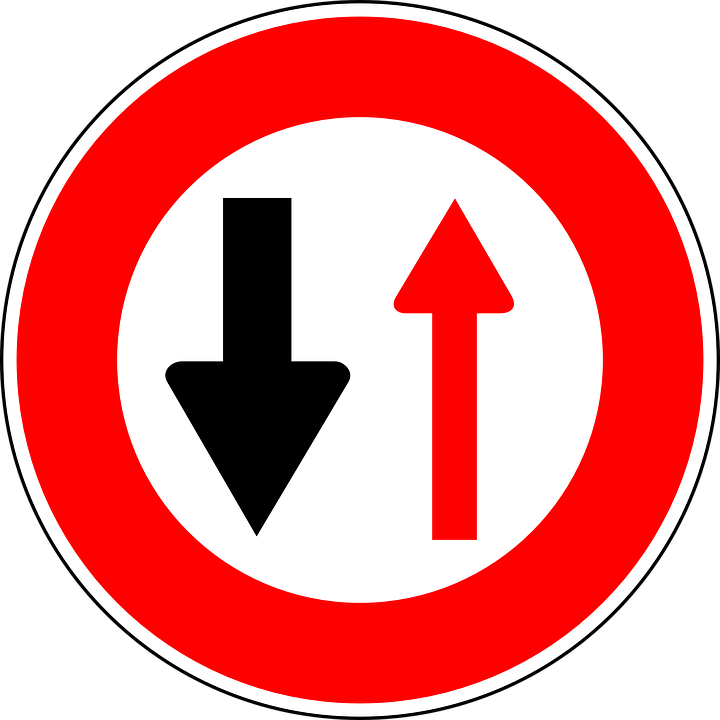 Oncoming Traffic Has Priority, Traffic Sign, Sign - Panneau B15 (720x720)