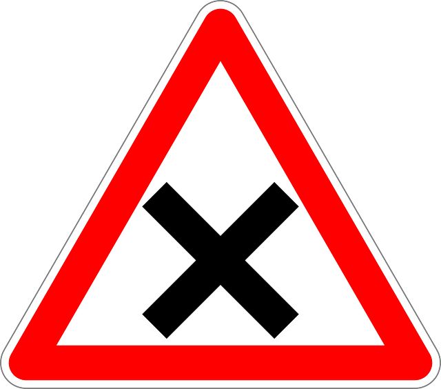 Sign, Road Sign, Traffic Sign, Crossroads, Right Of - Traffic Sign Black Circle (640x564)