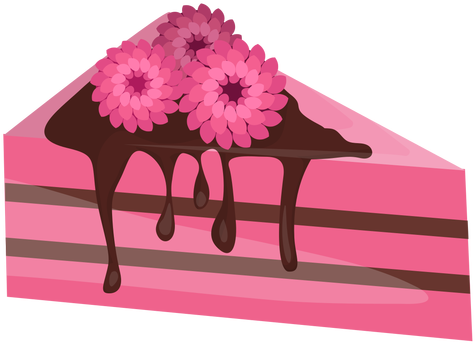 Triangle Cake Slice With Flowers - Png Flor De Pastel (512x512)