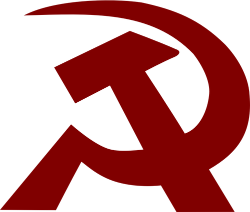 Vector Image Of Tilted Thick Hammer And A Sickle Sign - Hammer And Sickle Png (500x425)
